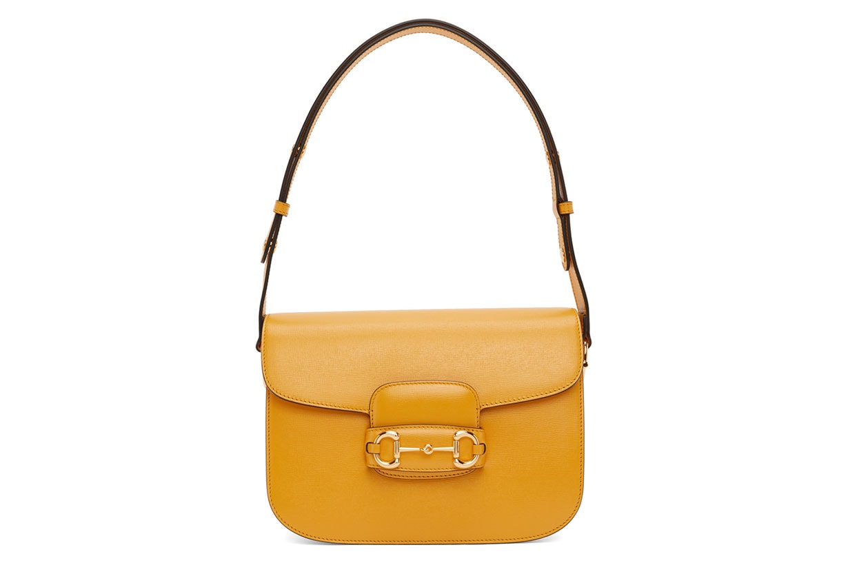 Gucci Yellow 'Gucci 1955' Horsebit Shoulder Bag