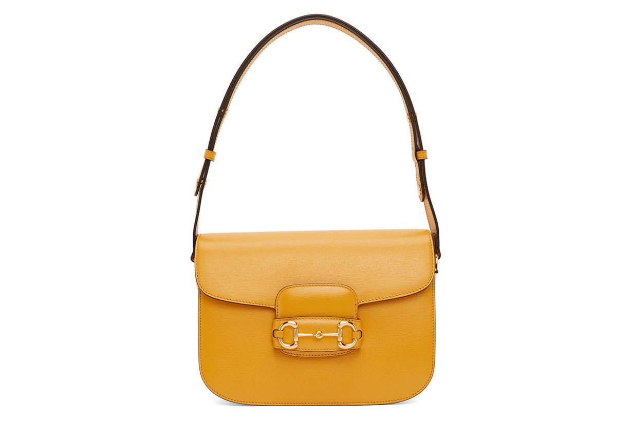 Gucci Yellow 'Gucci 1955' Horsebit Shoulder Bag