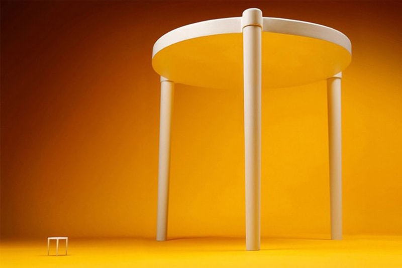 IKEA & pizza hut create a life-size version of the tiny tables that come in pizza boxes