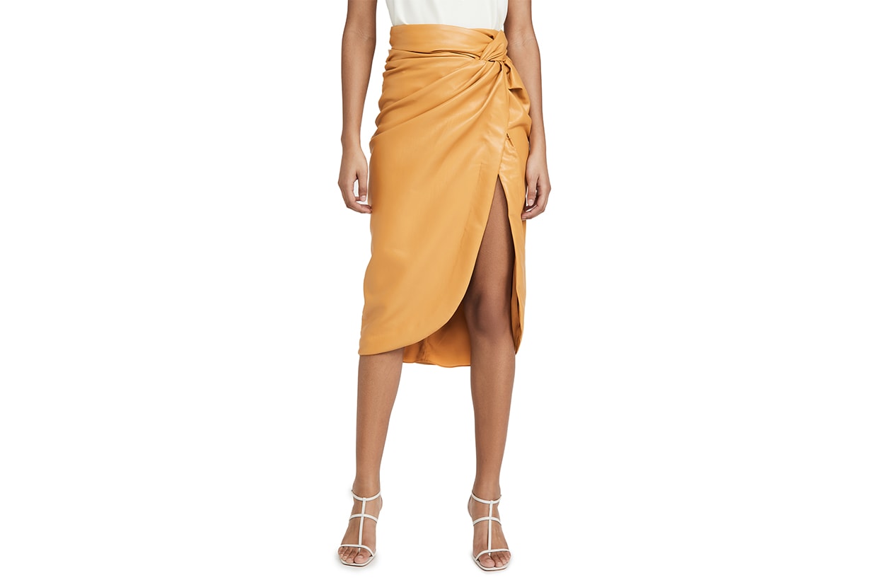 Jonathan Simkhai Vegan Leather Twist Skirt