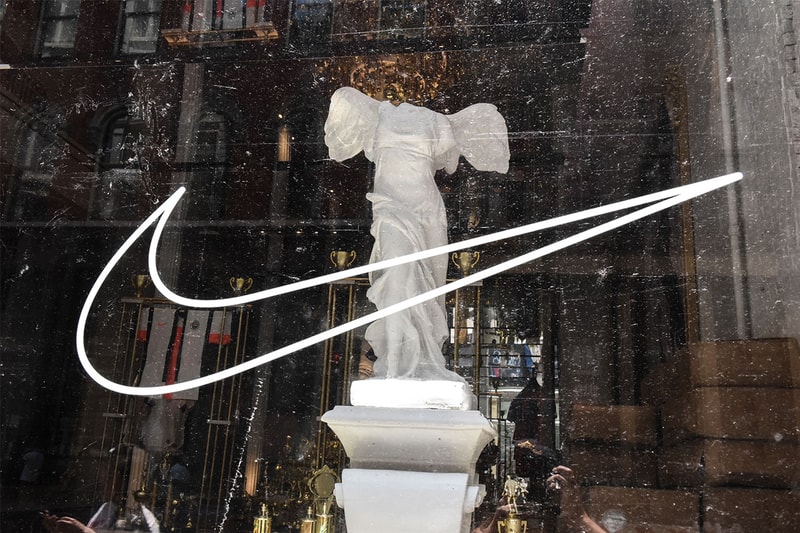 The Nike logo is photographed at a Nike lab on June 28, 2019 in New York City. The athletic company's quarterly earnings fell short of Wall Street analysts' estimates for the first time since 2012, while its revenue met projections with sales rising by 4%.
