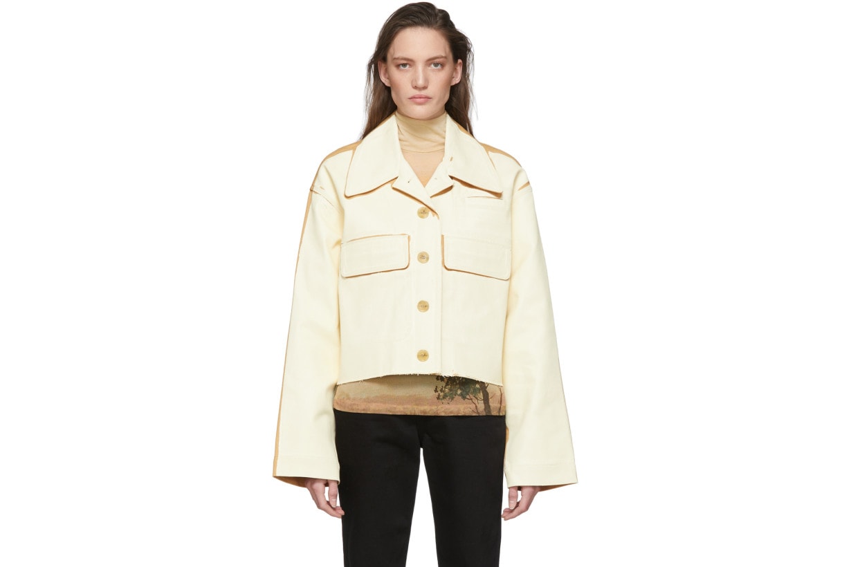 Acne Studios Beige & Tan Painted Twill Jacket