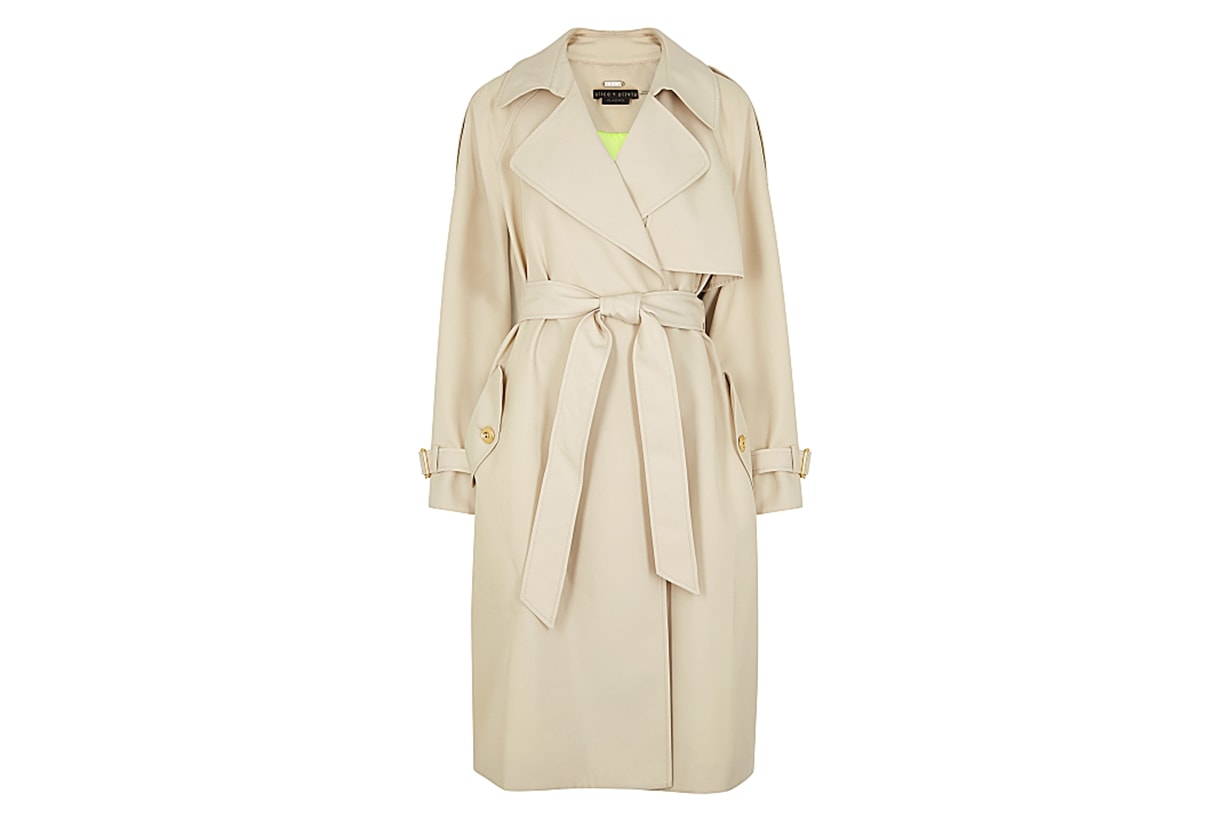 Adrien taupe twill trench coat