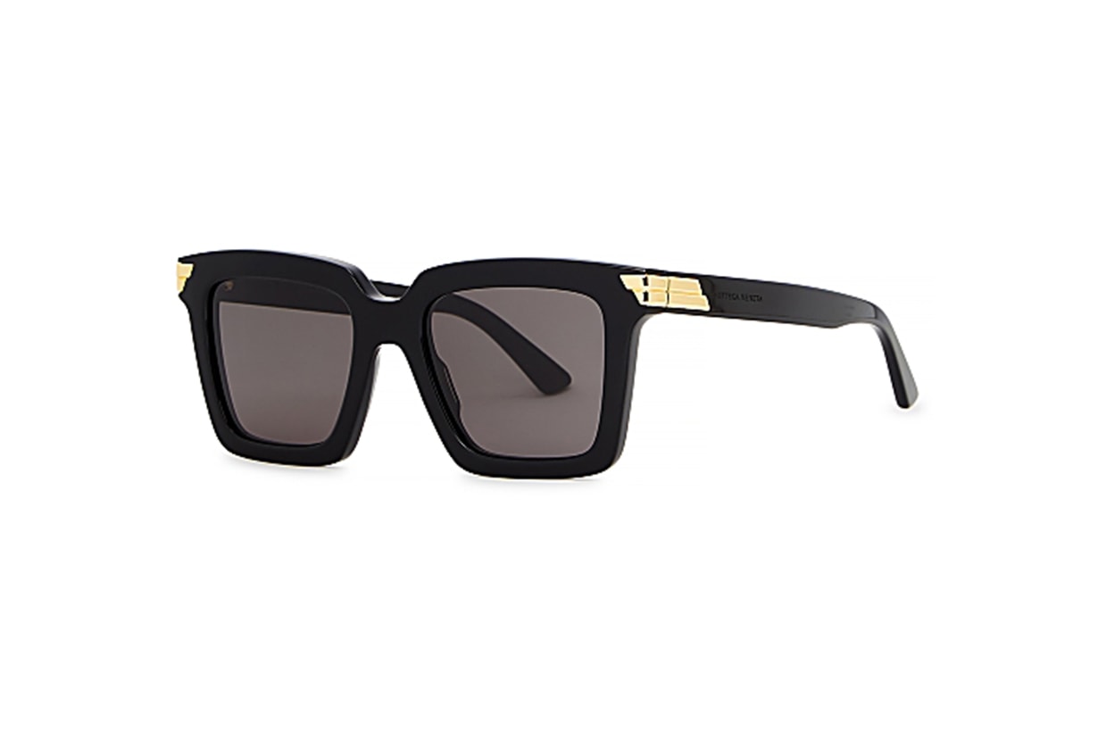 BOTTEGA VENETA Black square-frame sunglasses