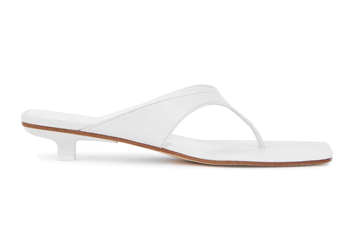 BY FAR Jack 25 white leather sandals