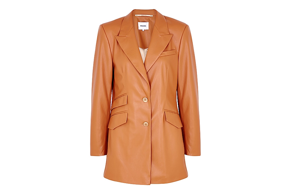 Cancun burnt orange faux leather blazer