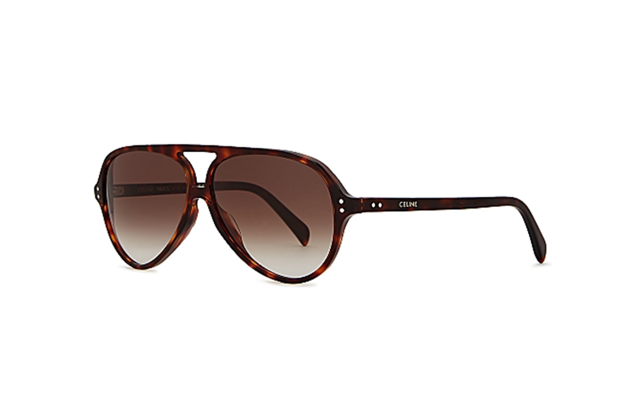 CELINE EYEWEAR Tortoiseshell aviator-style sunglasses