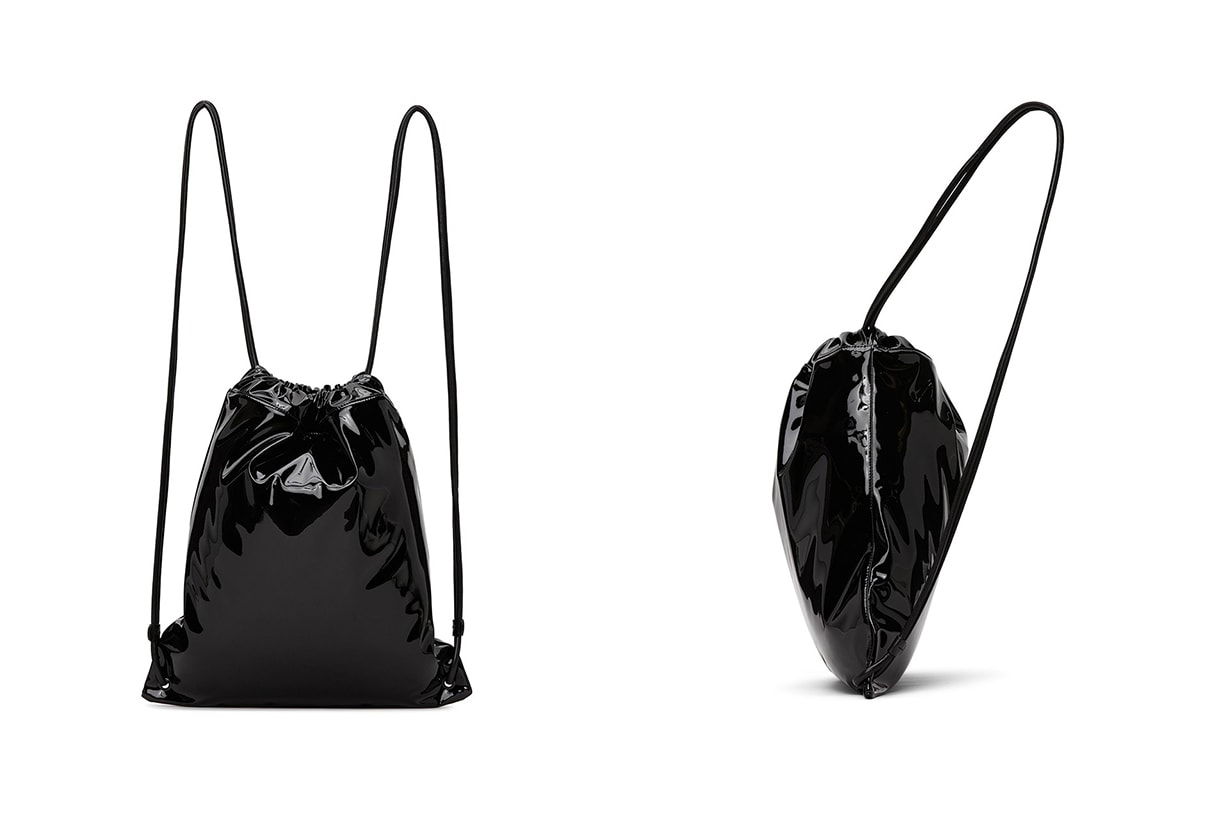 saint laurent black patent leather lambskin teddy backpack drawstring Anthony vaccarello handbags