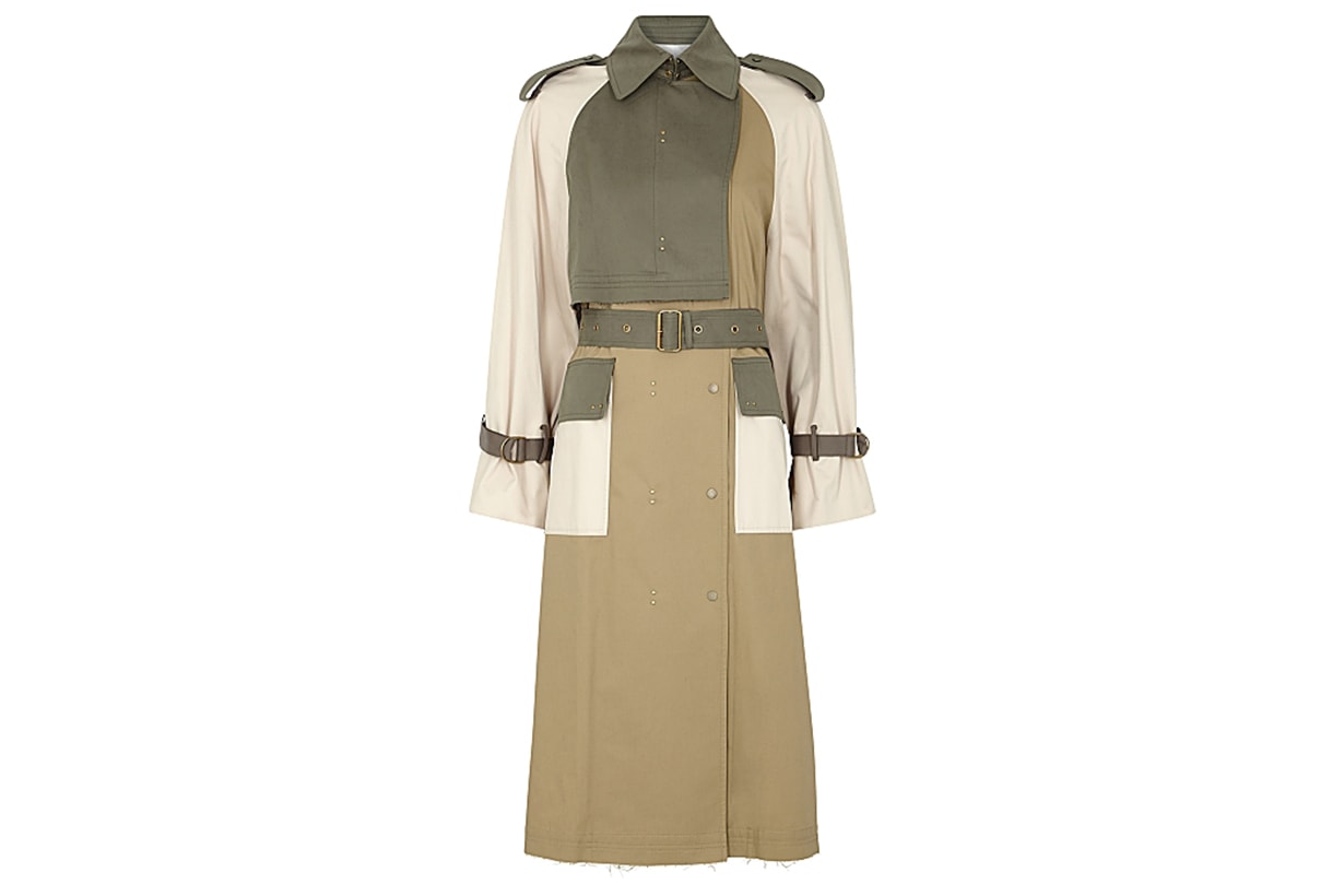 Gesner camel panelled brushed twill trench coat