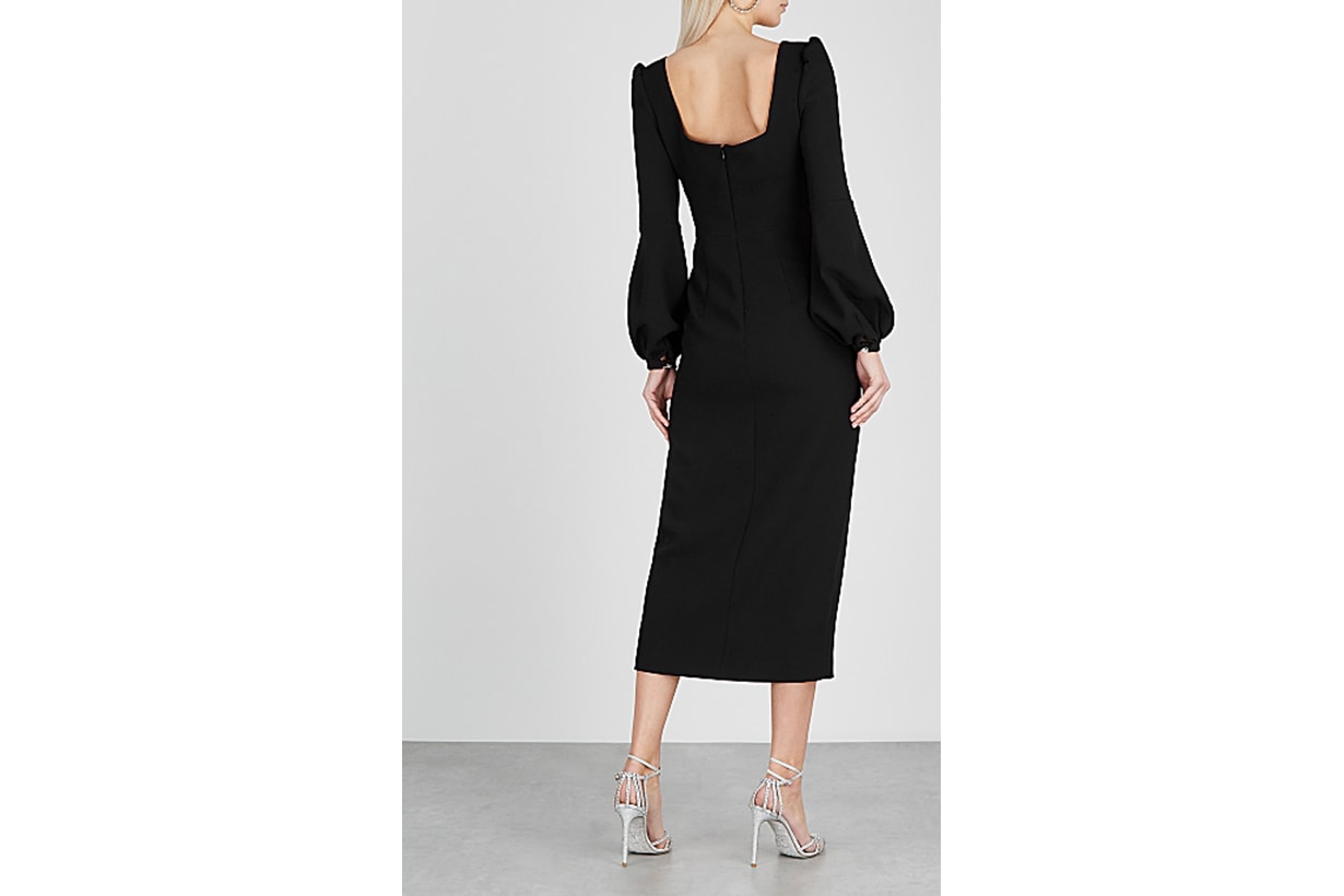 Giada black cady midi dress