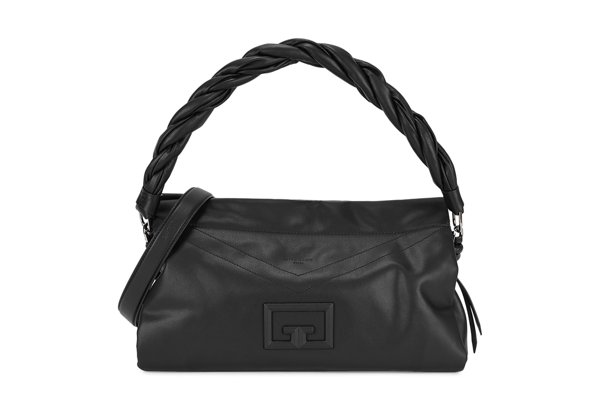 GIVENCHY  ID93 large black leather shoulder bag