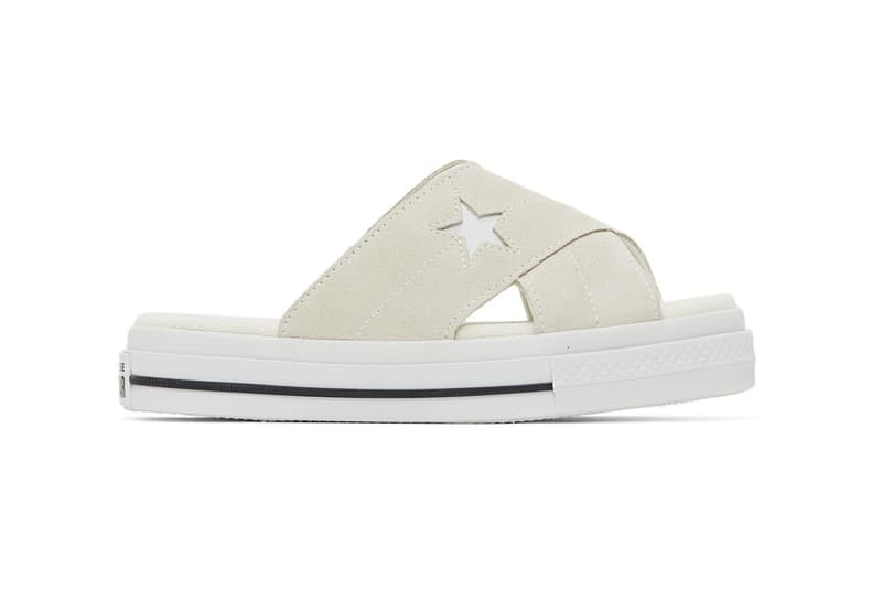 converse one star criss cross sandal black egret stay home footwear slides release