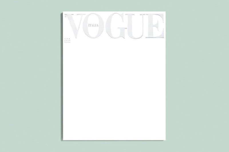 vogue italia blank white cover April issue coronavirus covid-19