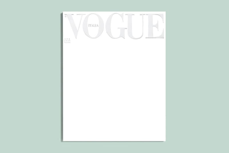 vogue italia blank white cover April issue coronavirus covid-19