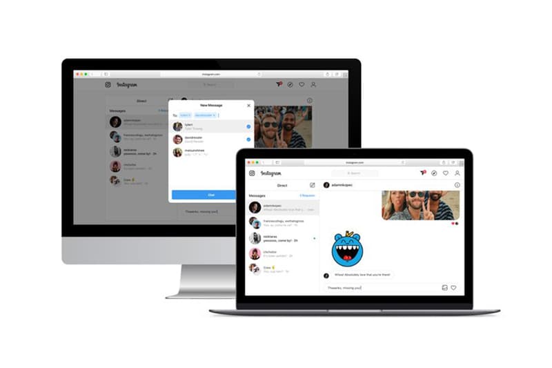 instagram direct message web browser feature