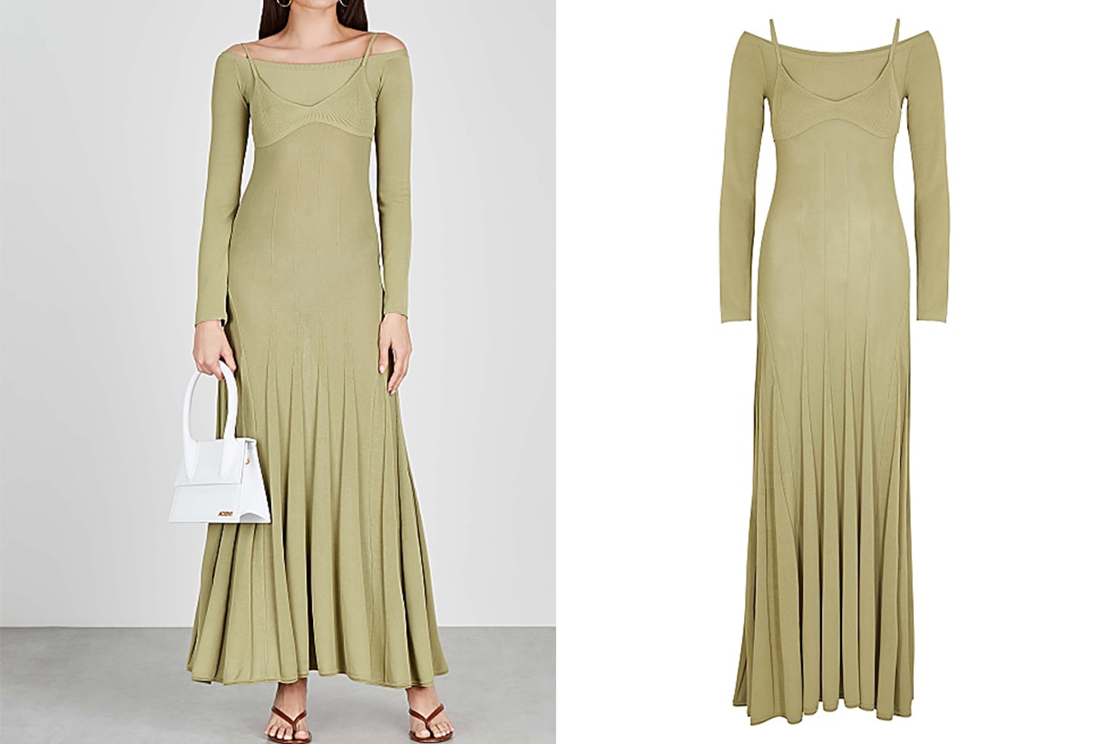 JACQUEMUS La Robe Valensole green fine-knit dress