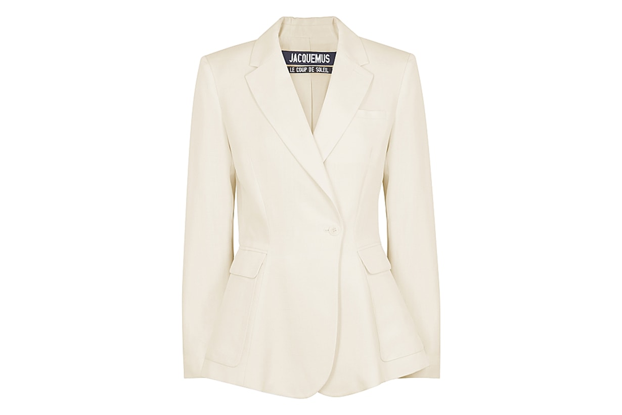 Le Veste Qui Vole white twill blazer