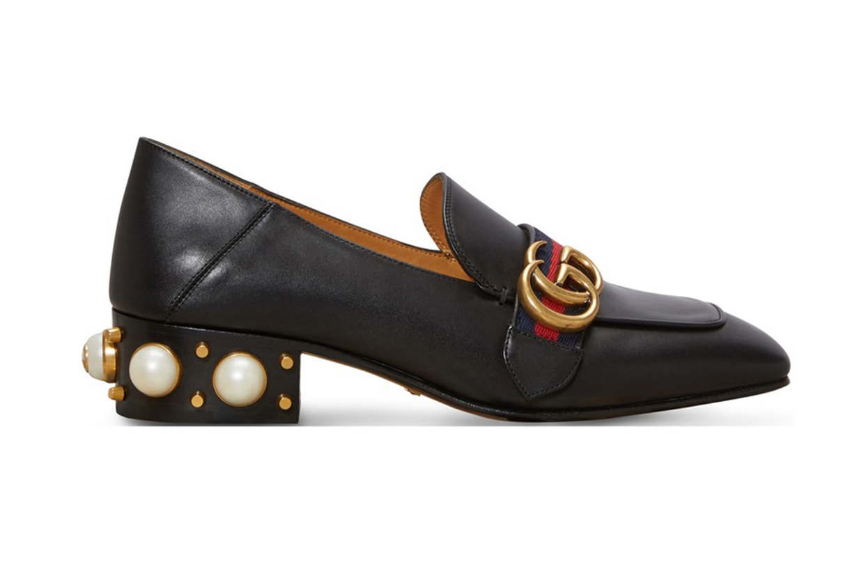 Leather Mid-Heel Loafers