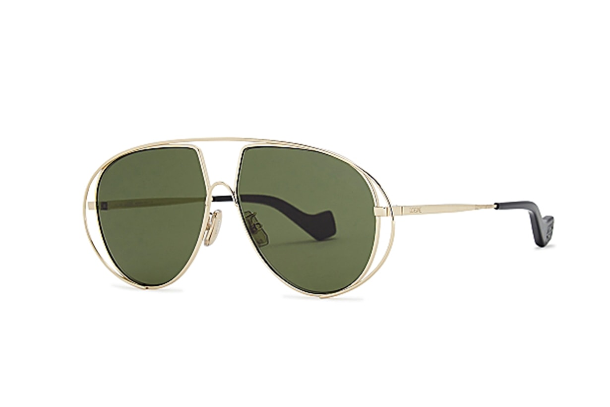 LOEWE  Pale gold-tone oversized sunglasses