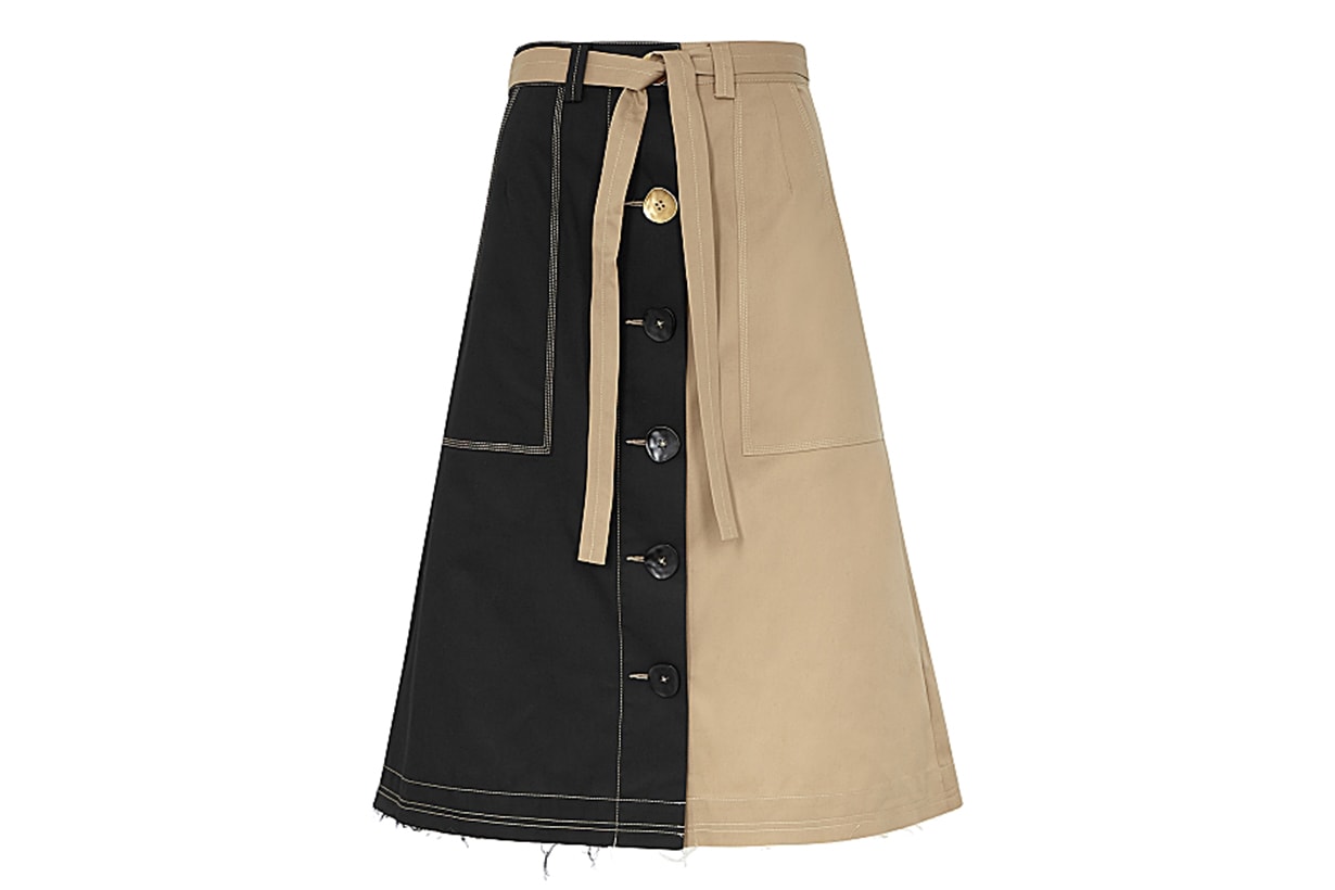 Manet panelled twill midi skirt