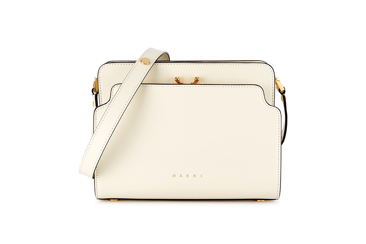 MARNI Trunk Reverse ivory leather shoulder bag