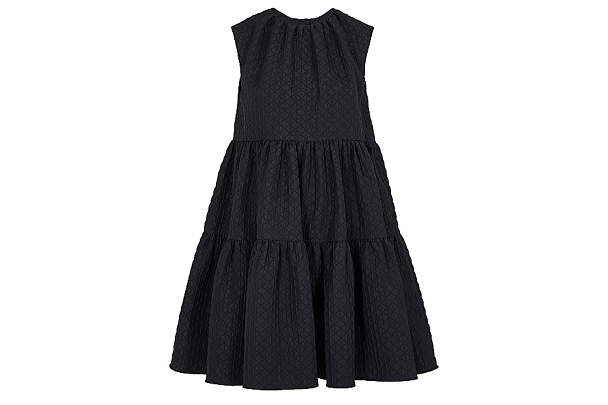 MSGM Black jacquard mini dress