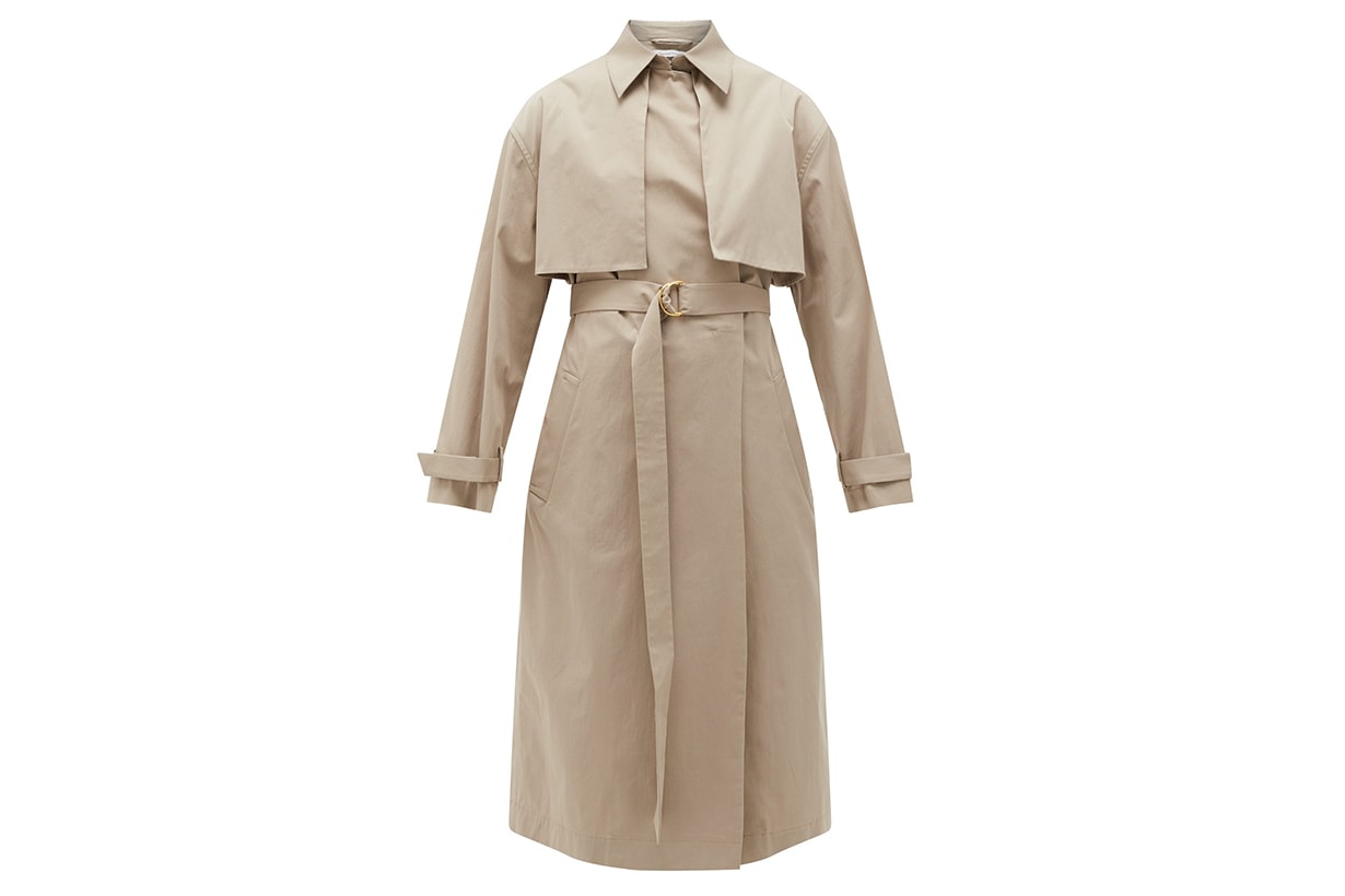 Organic cotton-blend trench coat