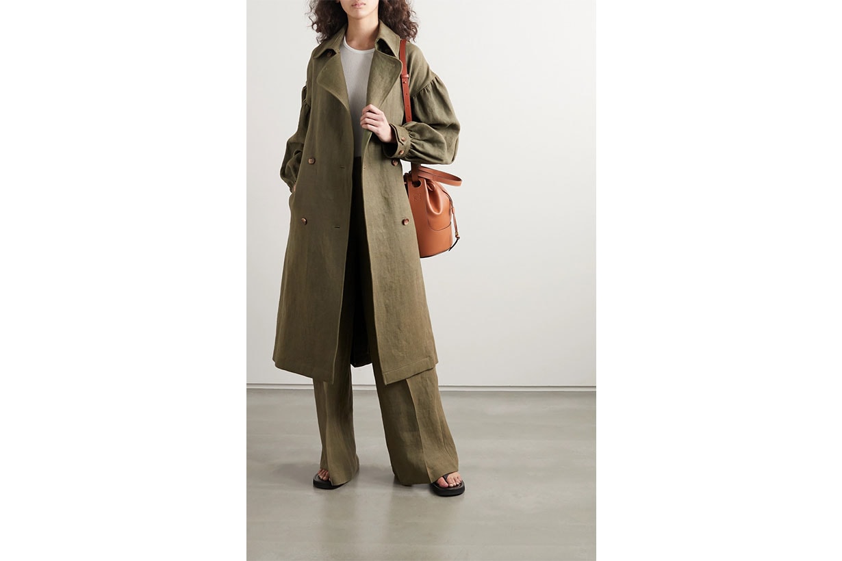 Pukapuka Oversized Linen Trench Coat