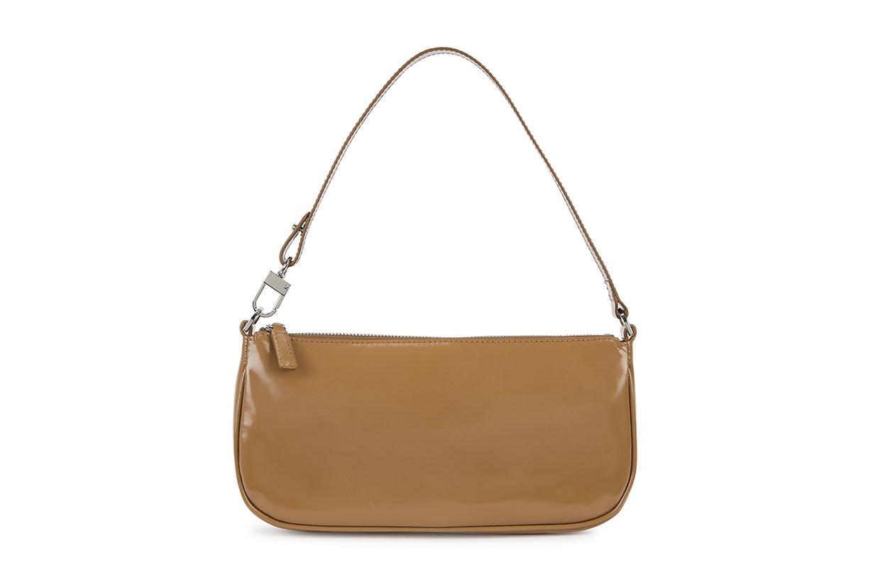 Rachel brown patent leather shoulder bag