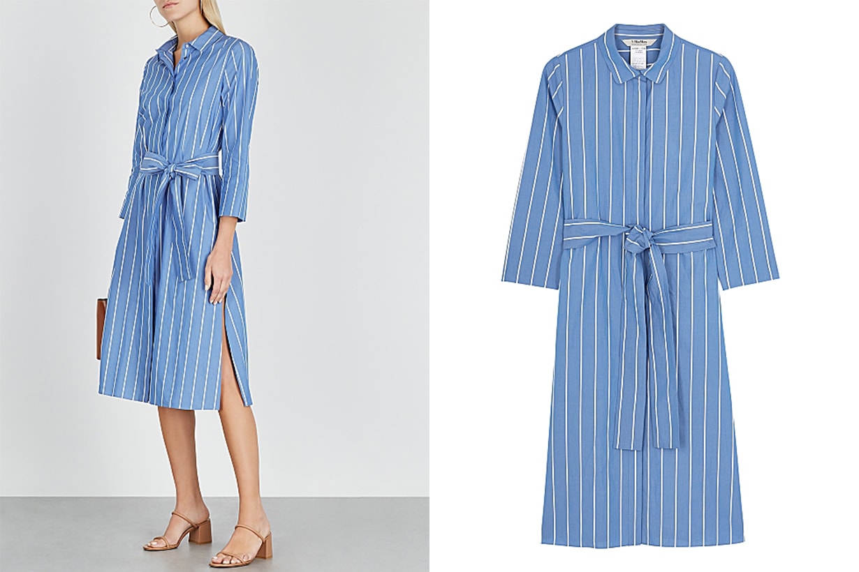 'S MAX MARA Caladio striped cotton shirt dress