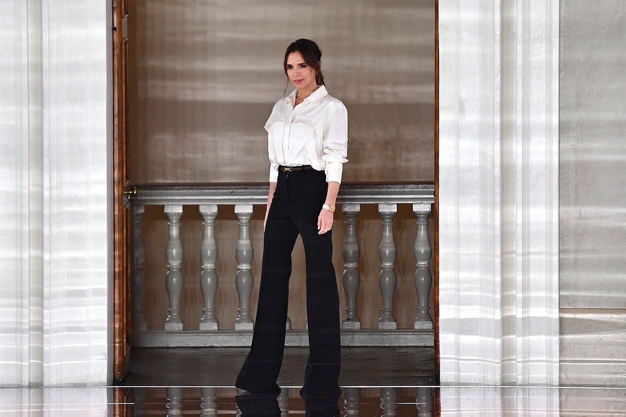 Victoria Beckham walks the runway at the Victoria Beckham show during London Fashion Week February 2020 on February 16, 2020 in London, England.