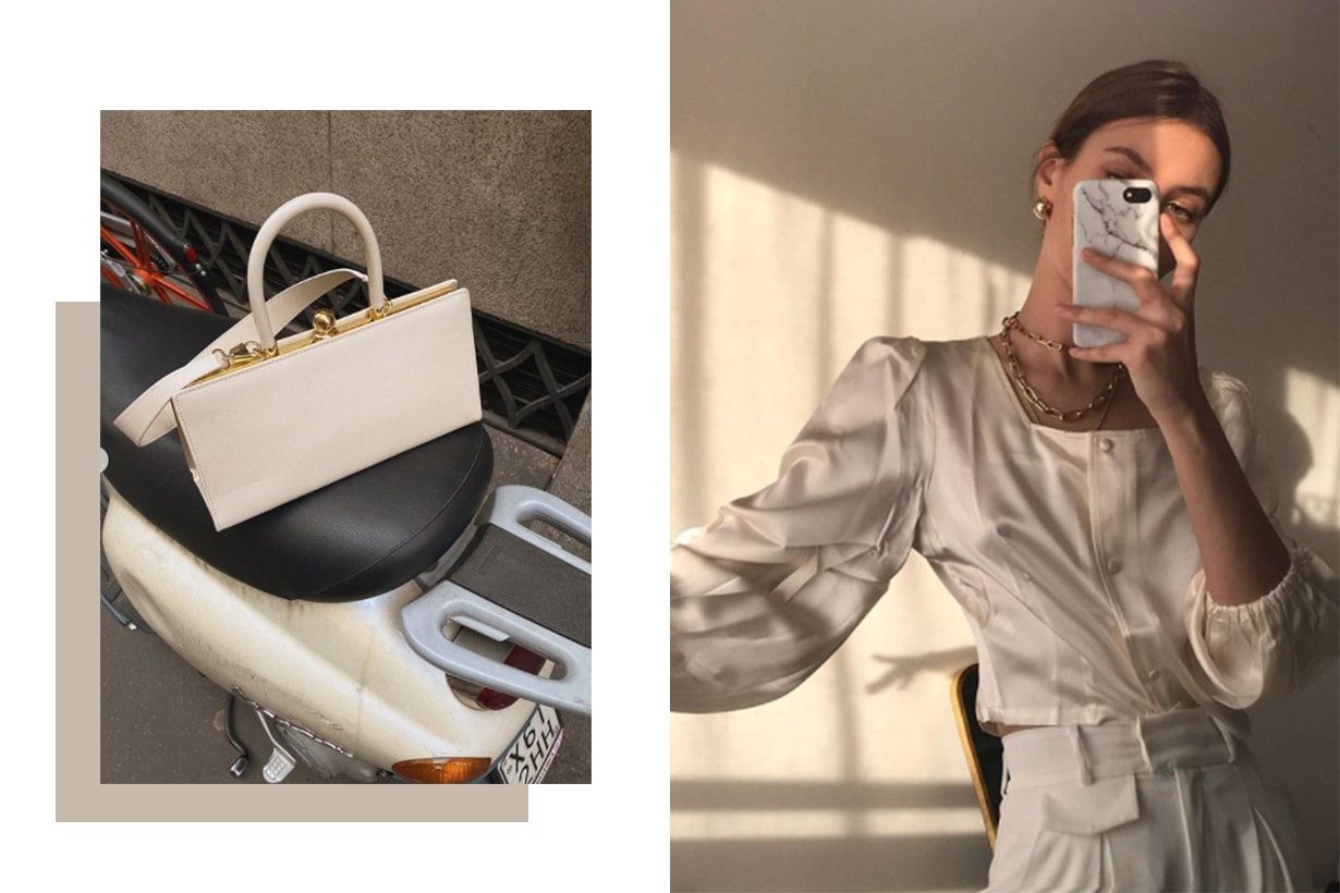 White Handbag and White Dress Selfie