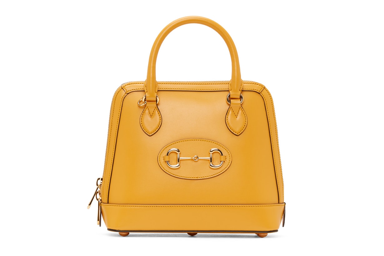 Yellow 'Gucci 1955' Horsebit Top Handle Bag
