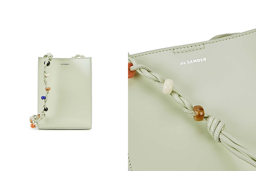 Jil Sander Tangle small mint leather shoulder bag