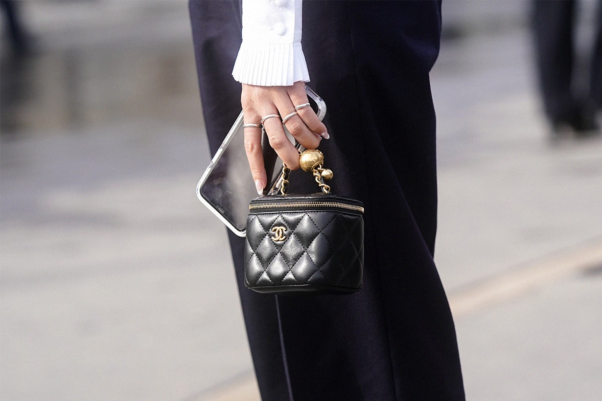 A Chanel bag is seen, outside Chanel, during Paris Fashion Week - Womenswear Fall/Winter 2020/2021 on March 03, 2020 in Paris, France.
