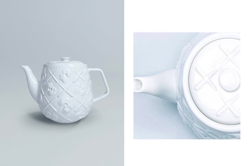 kaws allrightsreserved collaboration xx monogram teapot white homeware release date