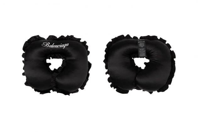 balenciaga silk sleep mask pillow travel logo travel