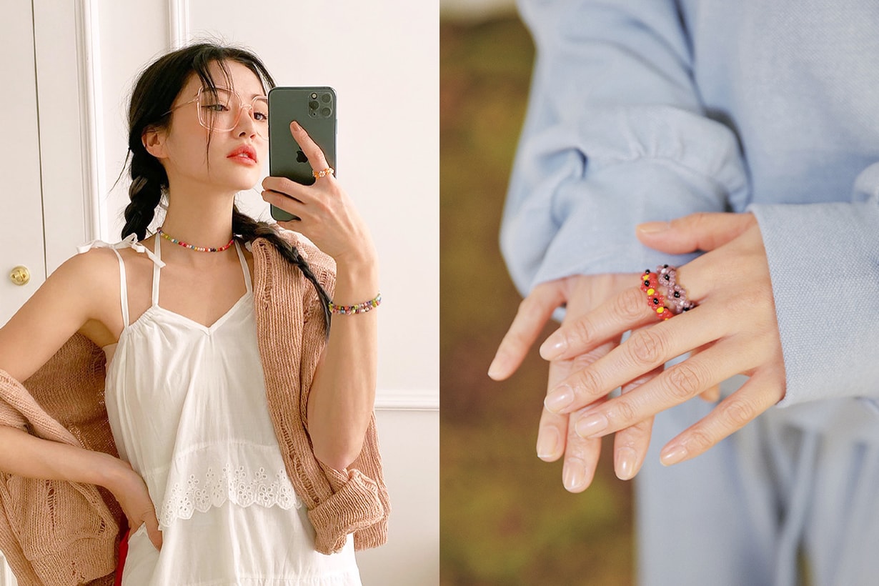 Beaded Accessories Bracelet Necklace Ring Earrings japanese korean girls 2020 Summer Farfetch