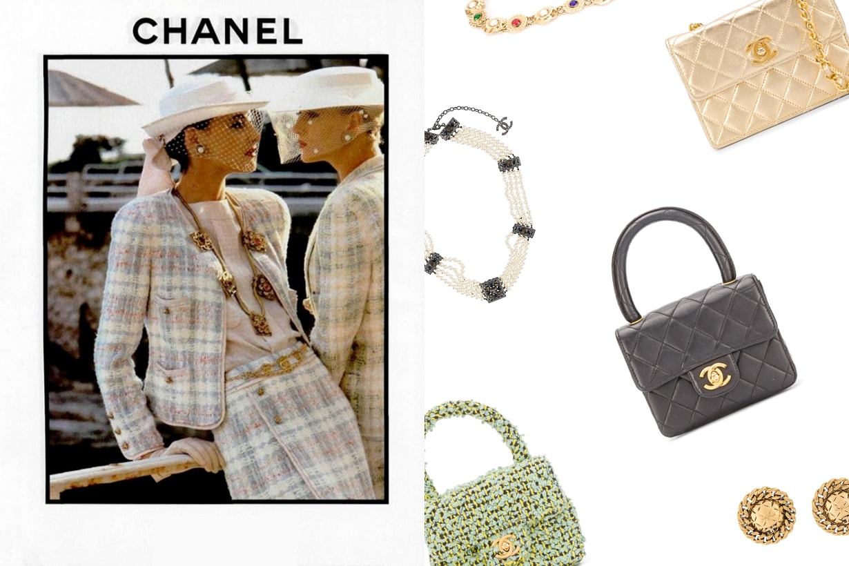 chanel farfetch 90s vintage handbags jewelry clothes rewind london