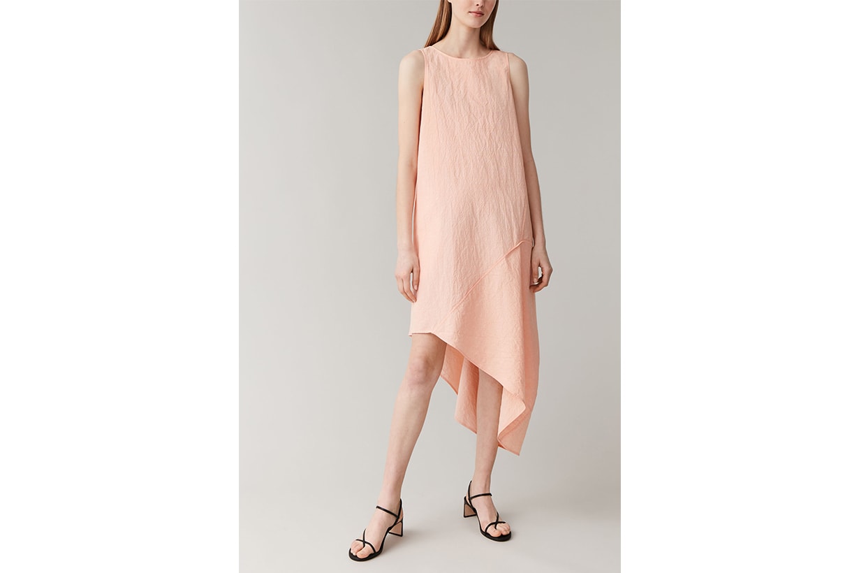 COTTON-LINEN ASYMMETRIC DRESS