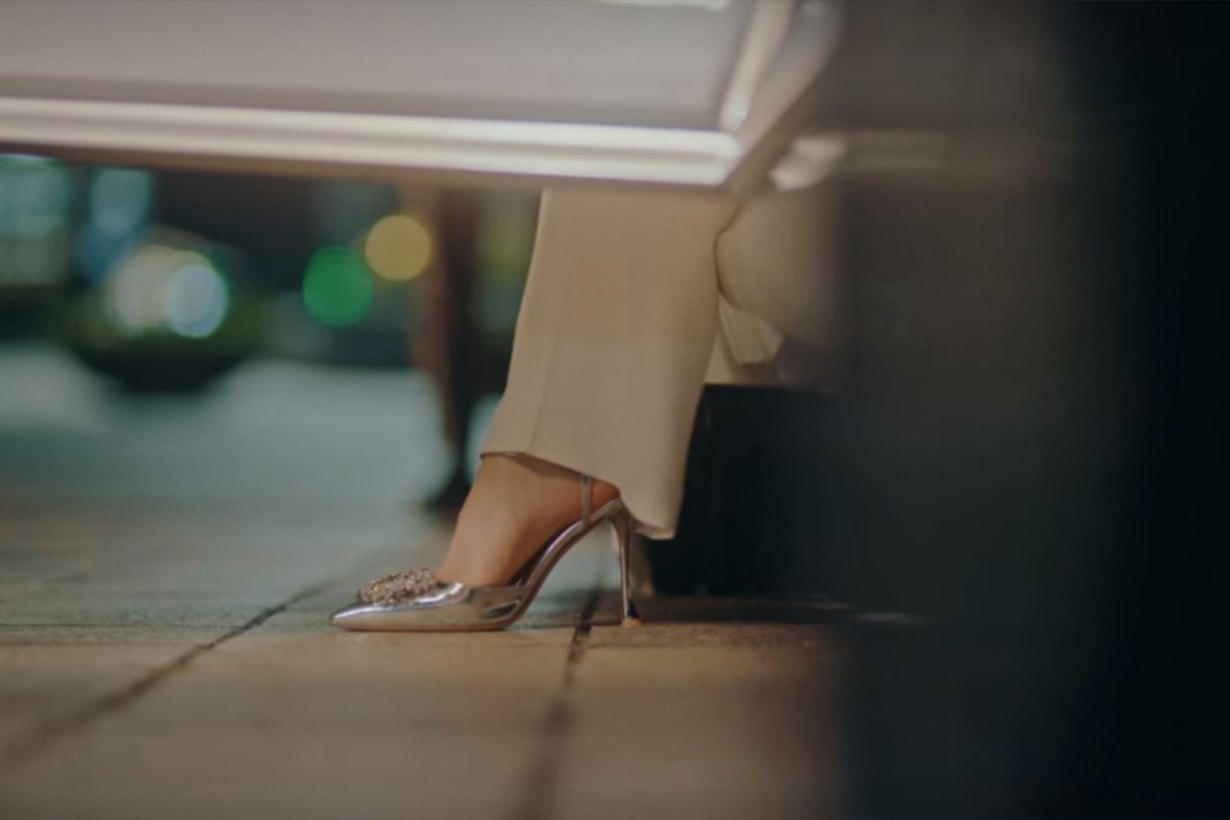 Sling Back RV Bouquet Strass Buckle Pumps