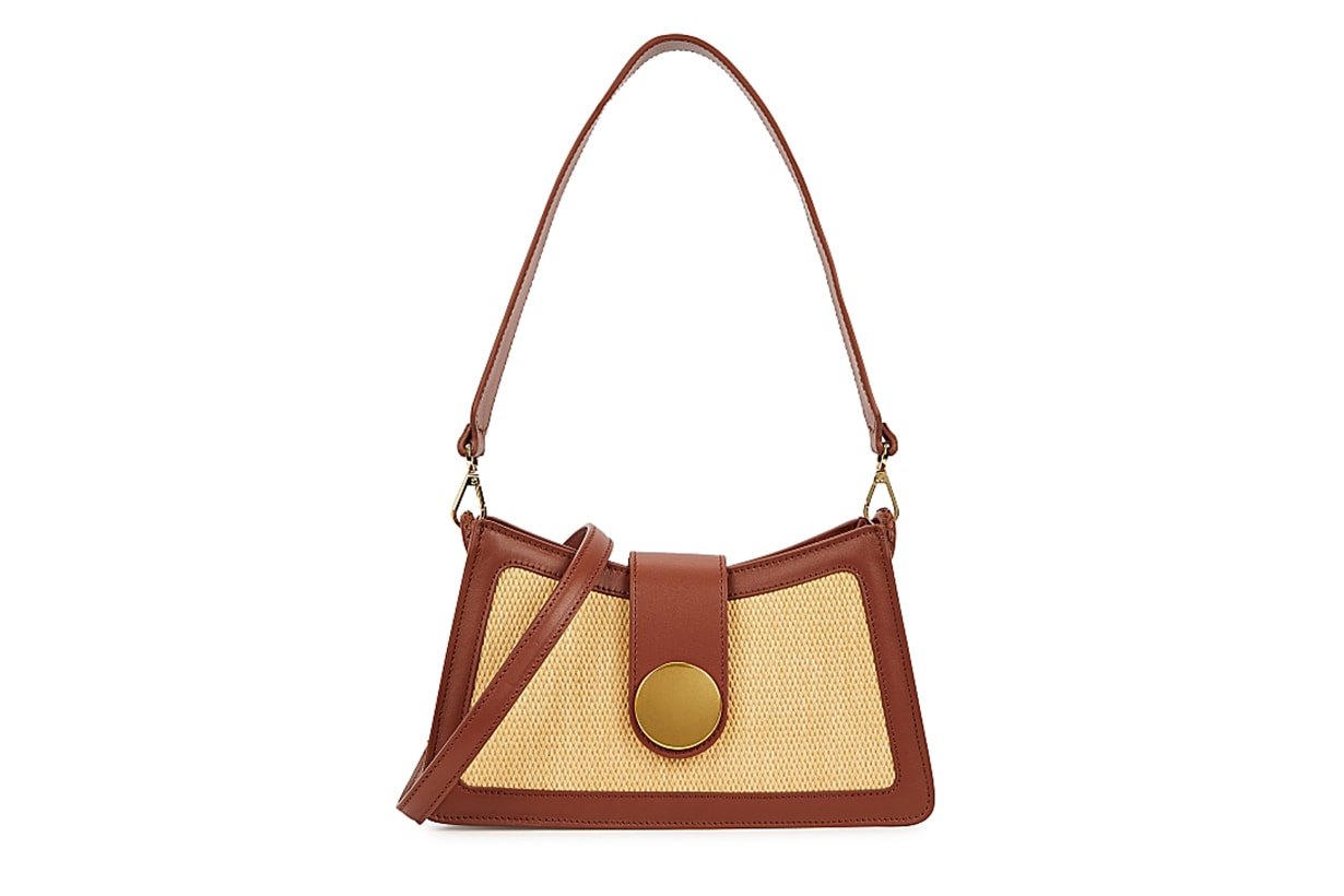 ELLEME Baguette brown leather cross-body bag