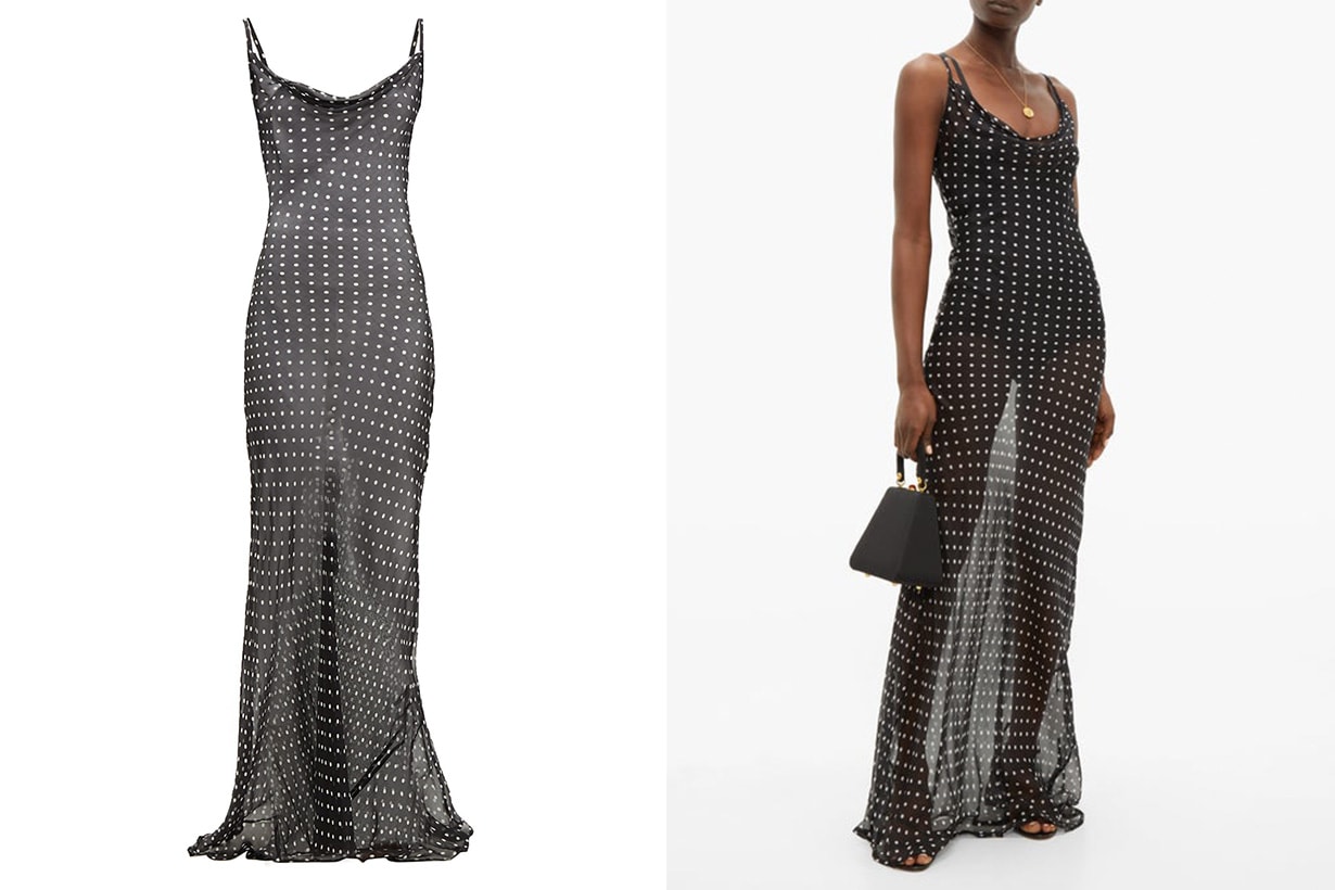 Rat&Boa Gisele polka dot silk chiffon maxi dress