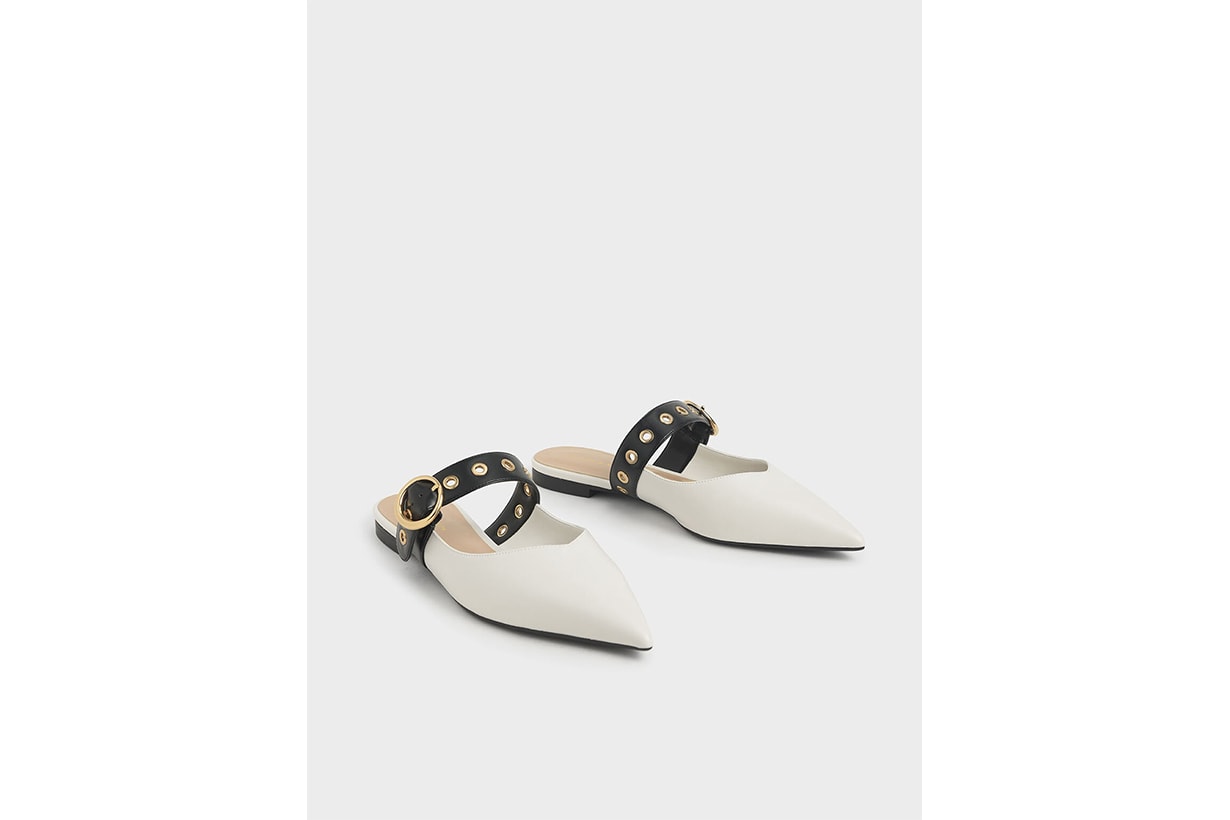 Eyelet-Embellished Mules