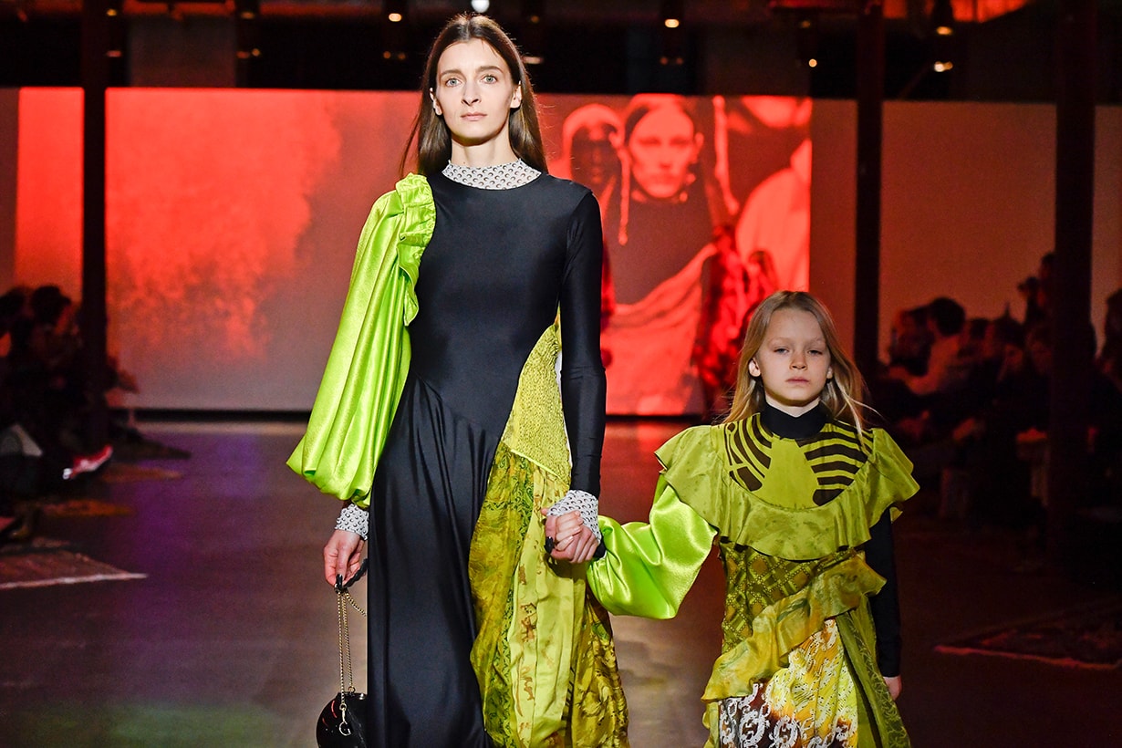 A model walks the runway during the Marine Serre Ready to Wear Fall/Winter 2020_2021 show as part of the Paris Fashion Week on February 25th, 2020.