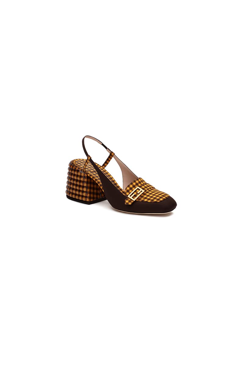 FENDI Gingham Promenade Slingback-