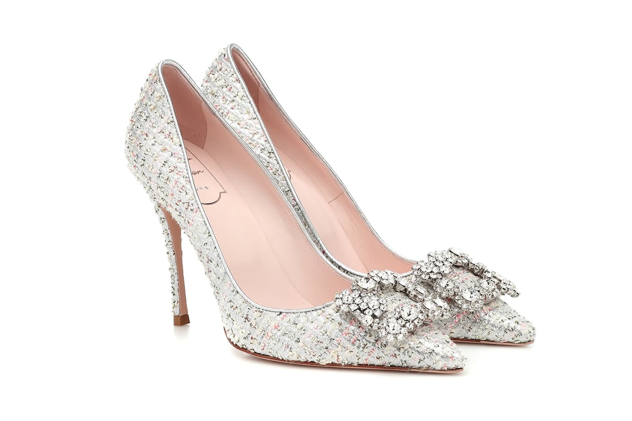 Flower Strass tweed pumps
