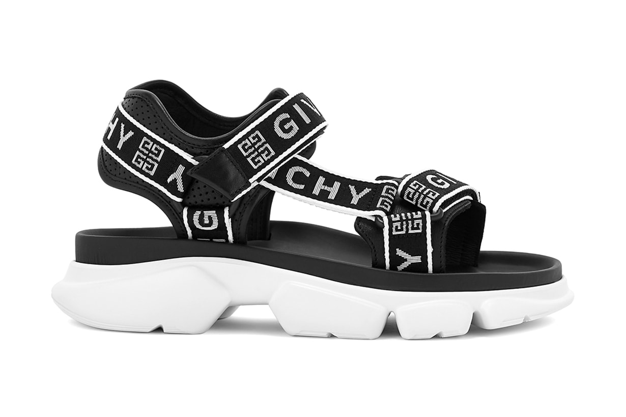 GIVENCHY Jaw monochrome logo canvas sandals