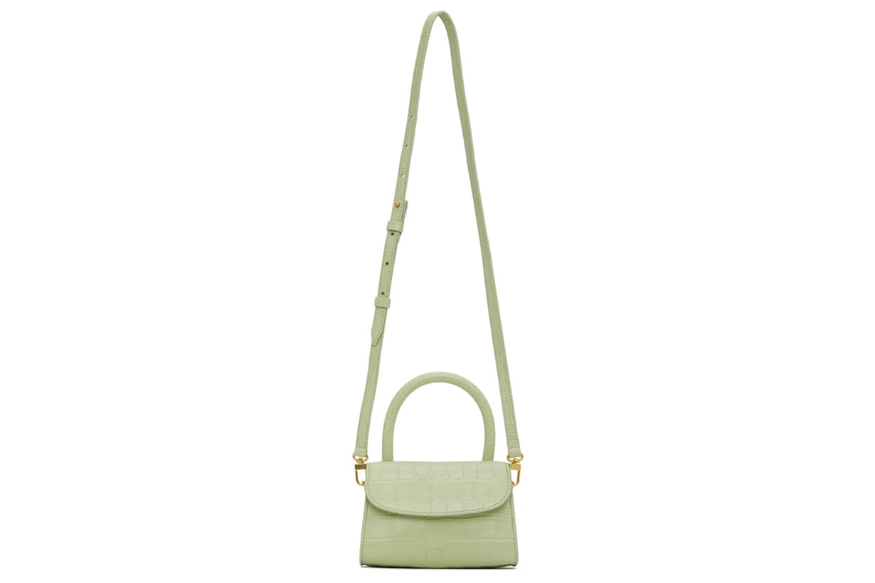 Green Croc Mini Top Handle Bag