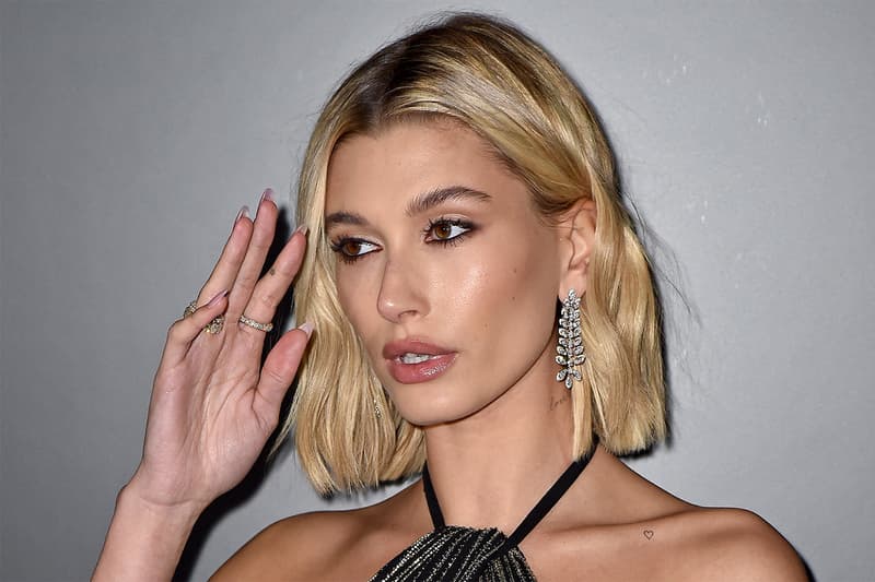 Hailey Bieber attends the Saint Laurent show as part of the Paris Fashion Week Womenswear Fall/Winter 2020/2021 on February 25, 2020 in Paris, France.